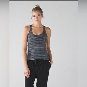 Lululemon Cool Racerback Yoga Athletic Stretch Run Cyber Black Deep Coal Tank 0